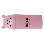 Toothbrush holder for travel, bear shape, pink color, model B10P